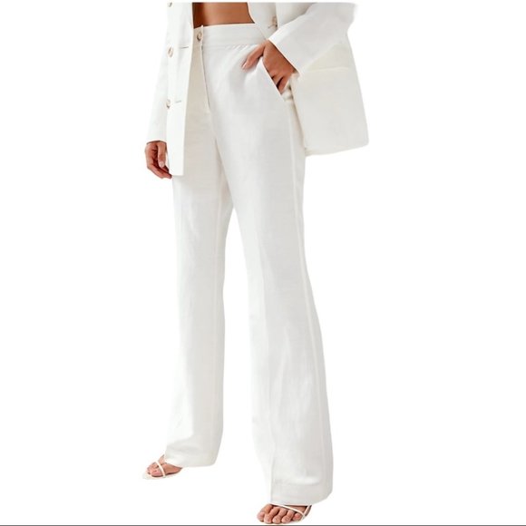 Aritzia Pants - Aritzia Wilfred Dara Pant White Linen Womens 6